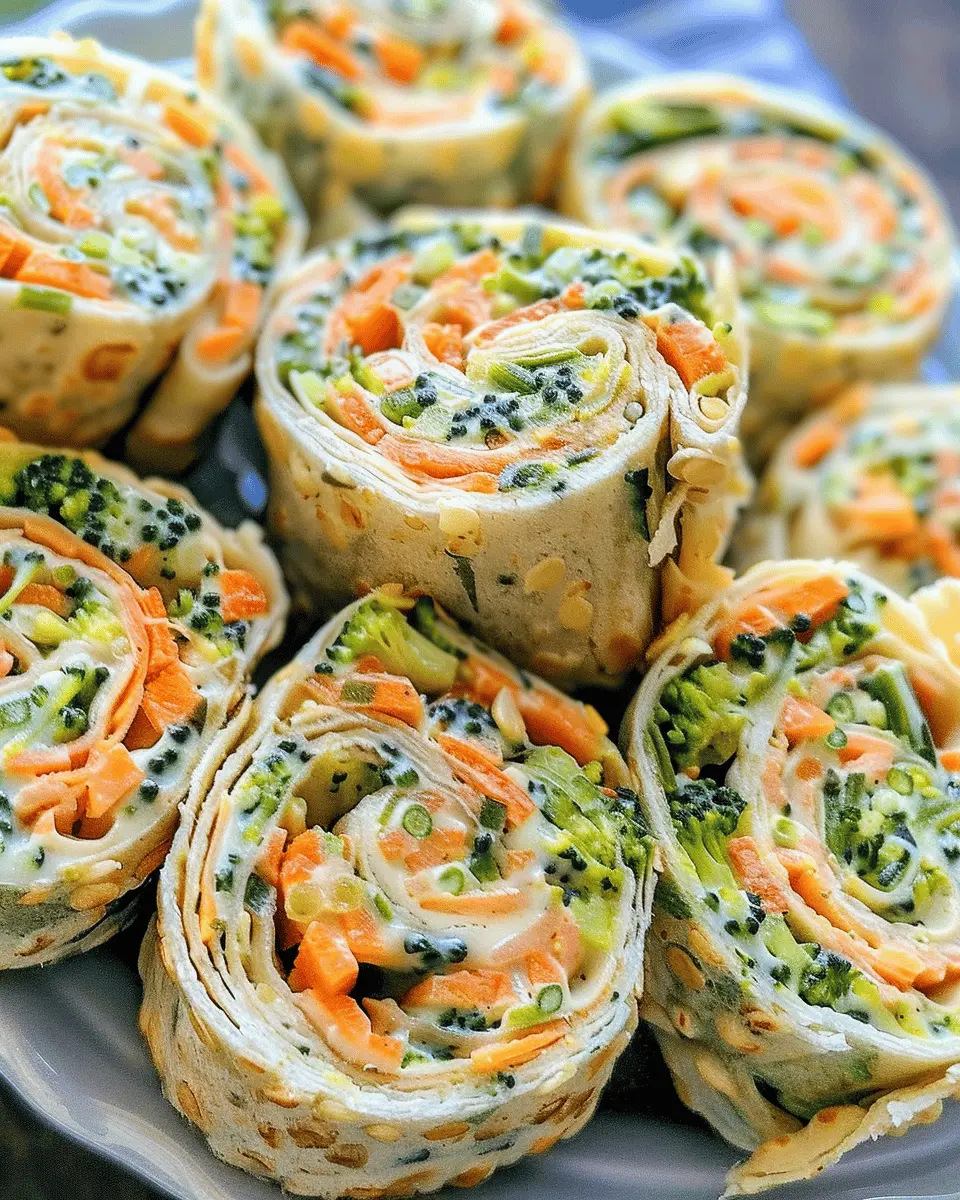 Vegan Veggie Pinwheels: Easy Broccoli and Carrot Delights