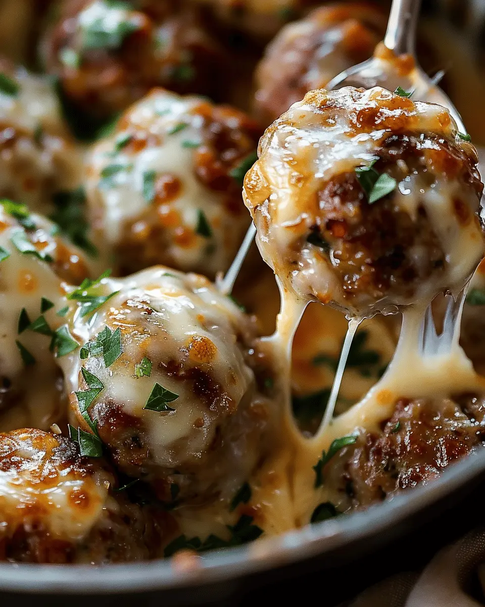 Cheesy French Onion Meatballs with Turkey Bacon: Easy Comfort Food