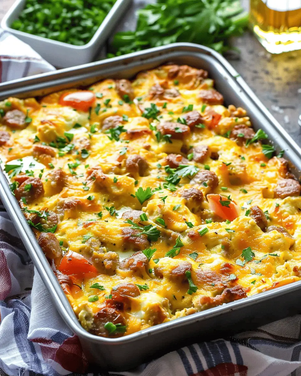 Sausage Breakfast Casserole: Easy Recipe with Turkey Bacon Delight