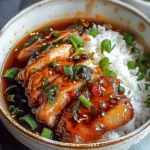 Caramelised Soy Chicken in Garlic Ginger Broth with Rice