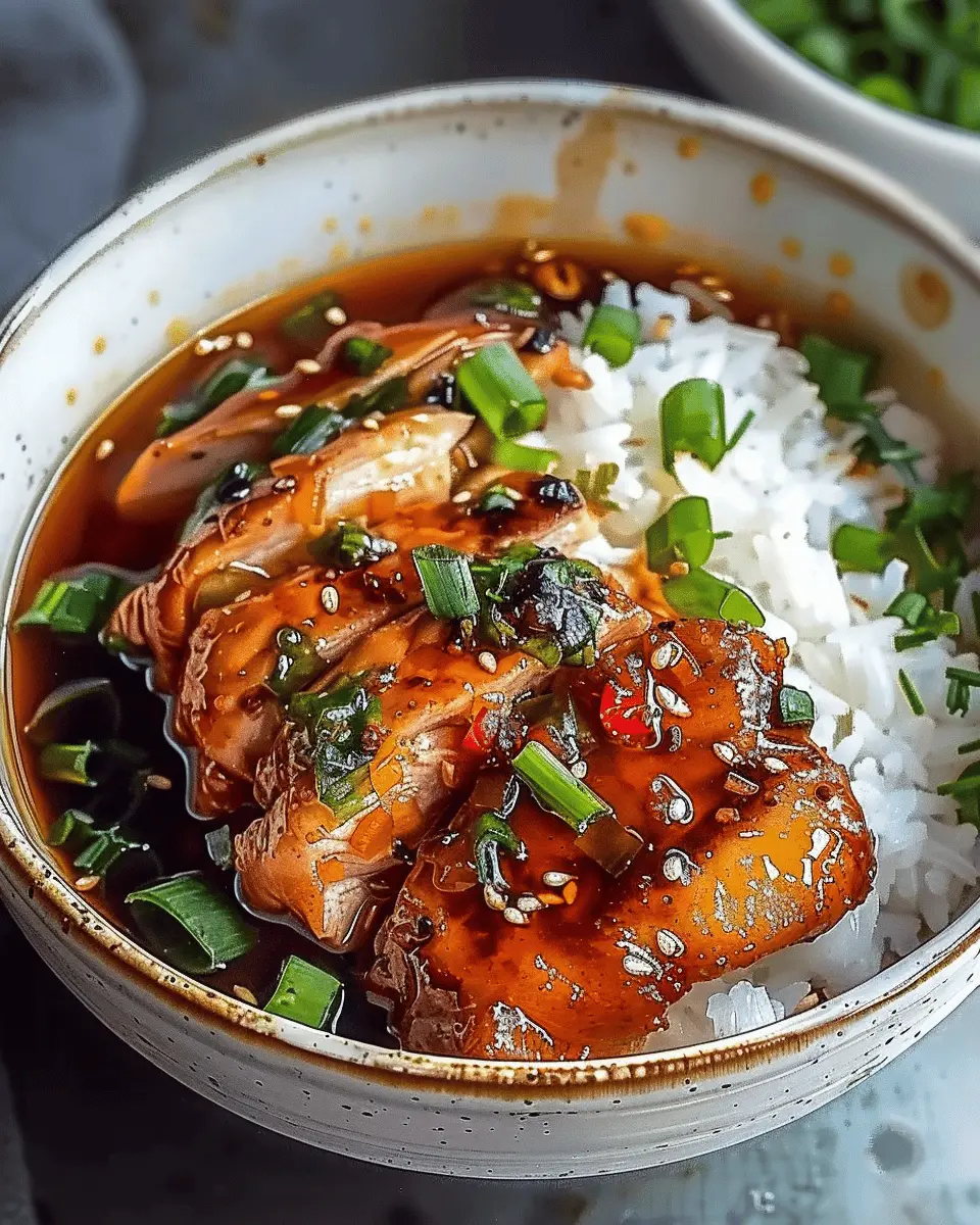 Caramelised Soy Chicken: Easy Garlic Ginger Broth with Rice Delight