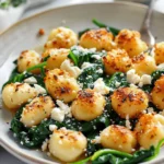 Crispy Gnocchi With Spinach And Feta