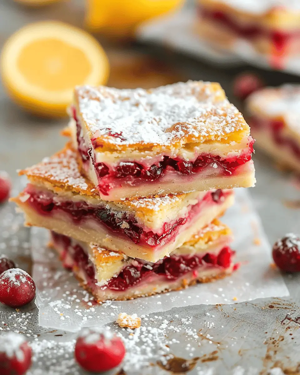 Cranberry Lemon Bars: Easy, Zesty Delight for Your Sweet Tooth