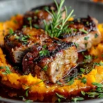 Apple Cider Pork with Mashed Sweet Potatoes Recipe