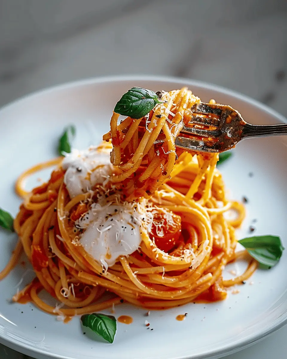 Silky Pasta with Tomato: A Creamy Delight with Turkey Bacon