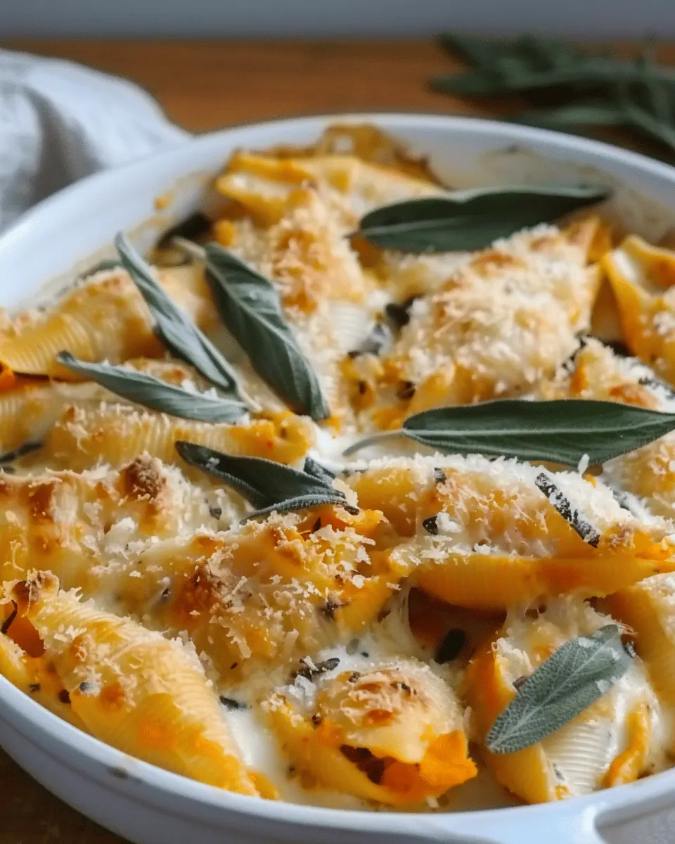 Pumpkin Gouda Stuffed Shells with Indulgent Brown Butter Sage Alfredo