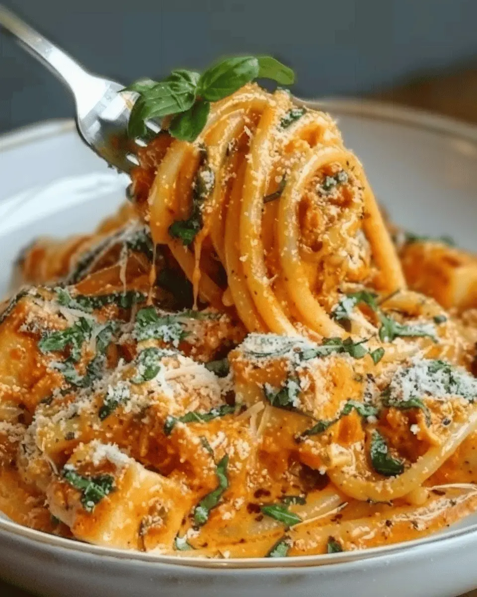 Creamy Tomato Garlic Pasta with Turkey Bacon – Quick and Easy Delight