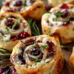 Easy Christmas Cranberry Feta Pinwheels Party Appetizer