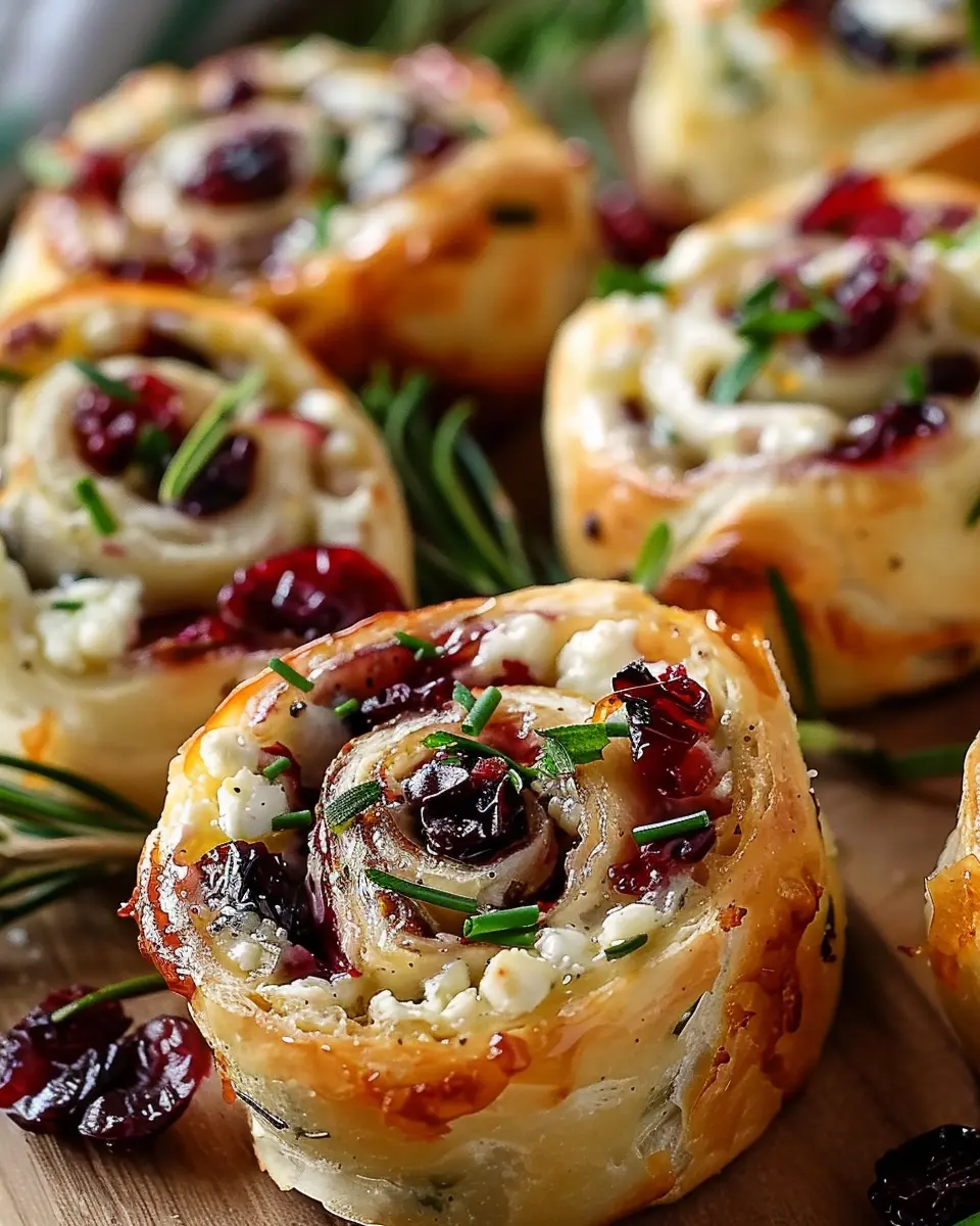 easy christmas cranberry feta pinwheels that bring festive joy