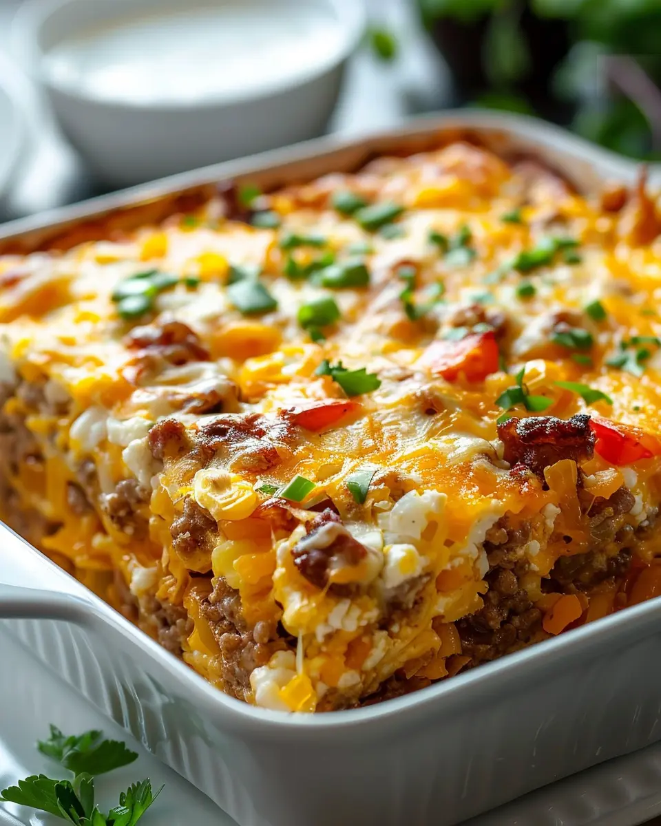 The Ultimate Overnight Breakfast Casserole with Turkey Bacon Delight