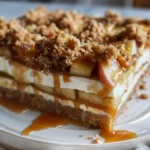 Salted Caramel Apple Pie Cheesecake with Crumble Topping