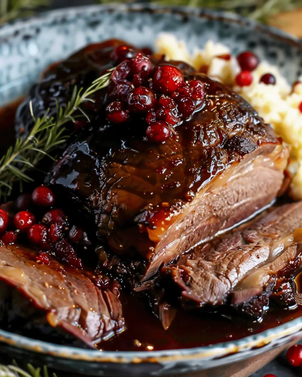 Slow-Braised Beef Roast: Irresistible Cranberry Glaze Delight