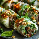 Thai Basil Beef Rolls