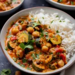Spicy Baked Zucchini Chickpea Curry