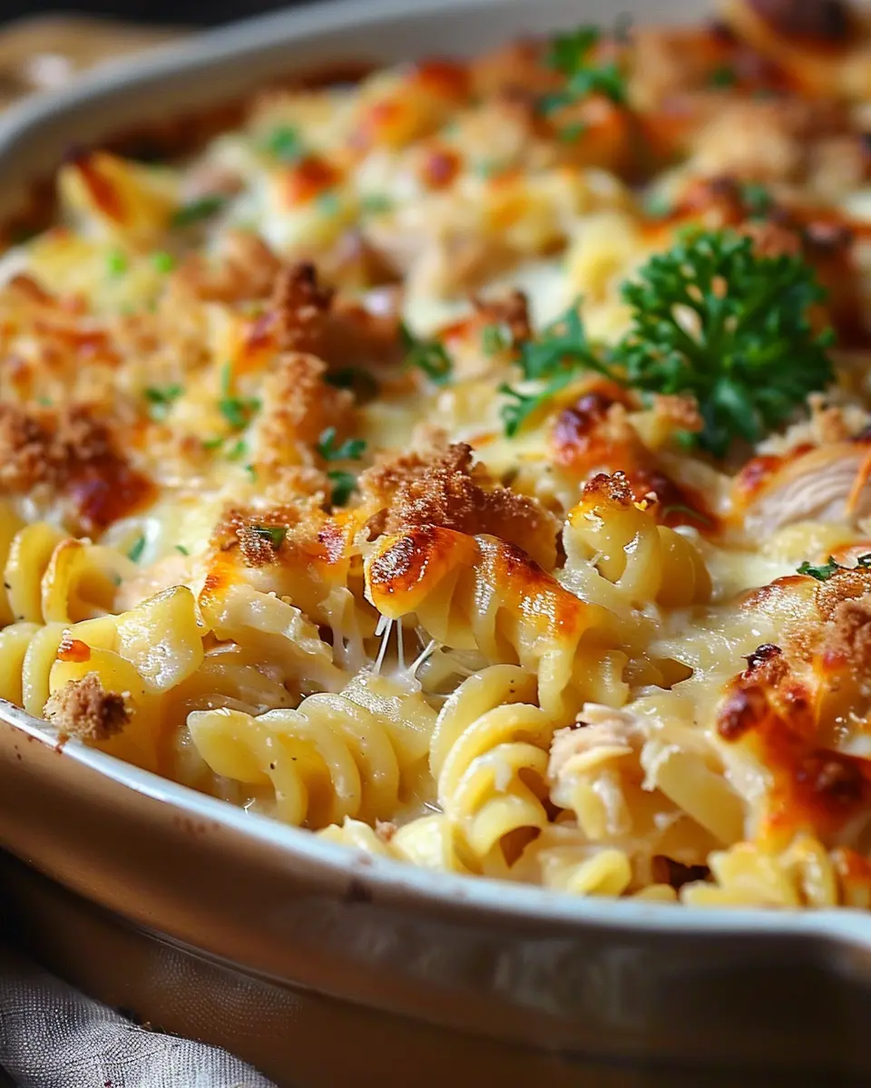 Crazy Good Chicken Pasta Casserole Recipe with Turkey Bacon Delight