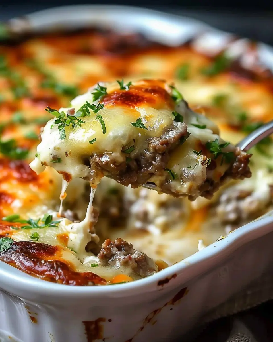Low Carb Philly Cheesesteak Casserole with Turkey Bacon Delight