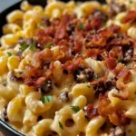 Loaded Bacon Cheeseburger Alfredo Pasta for Cozy Nights