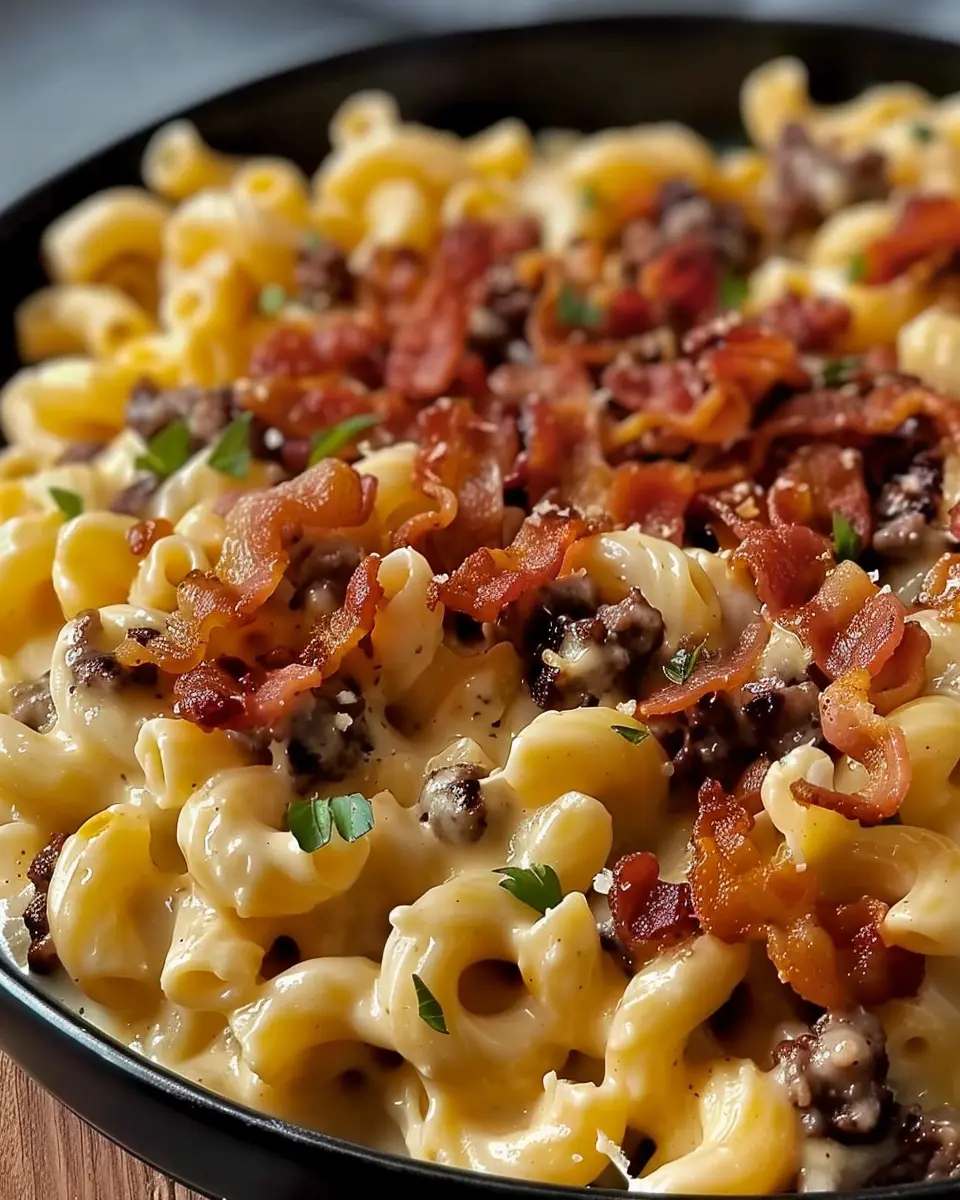 Loaded Bacon Cheeseburger Alfredo Pasta: Indulgent Comfort for Cozy Nights