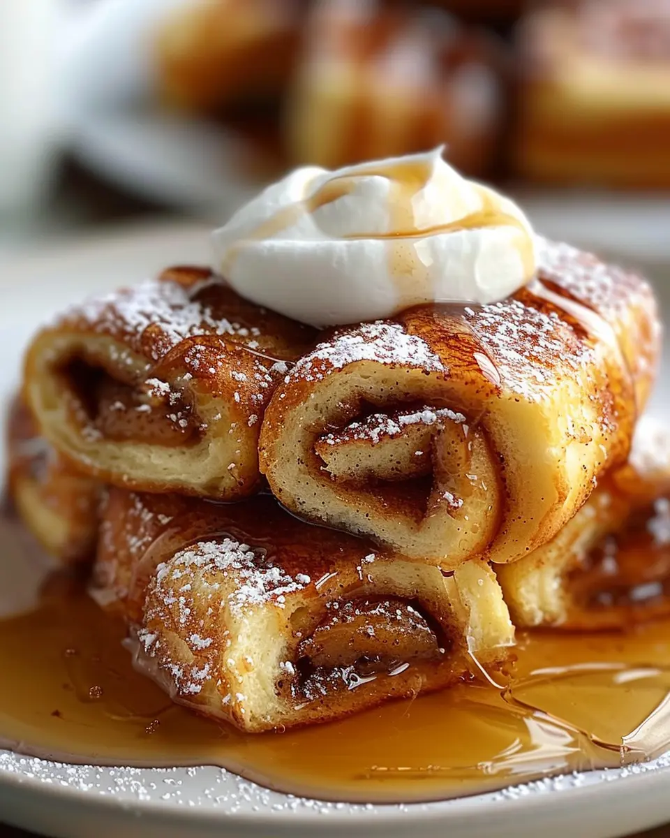 Cinnamon Roll French Toast Roll Ups: Easy Indulgence with Turkey Bacon
