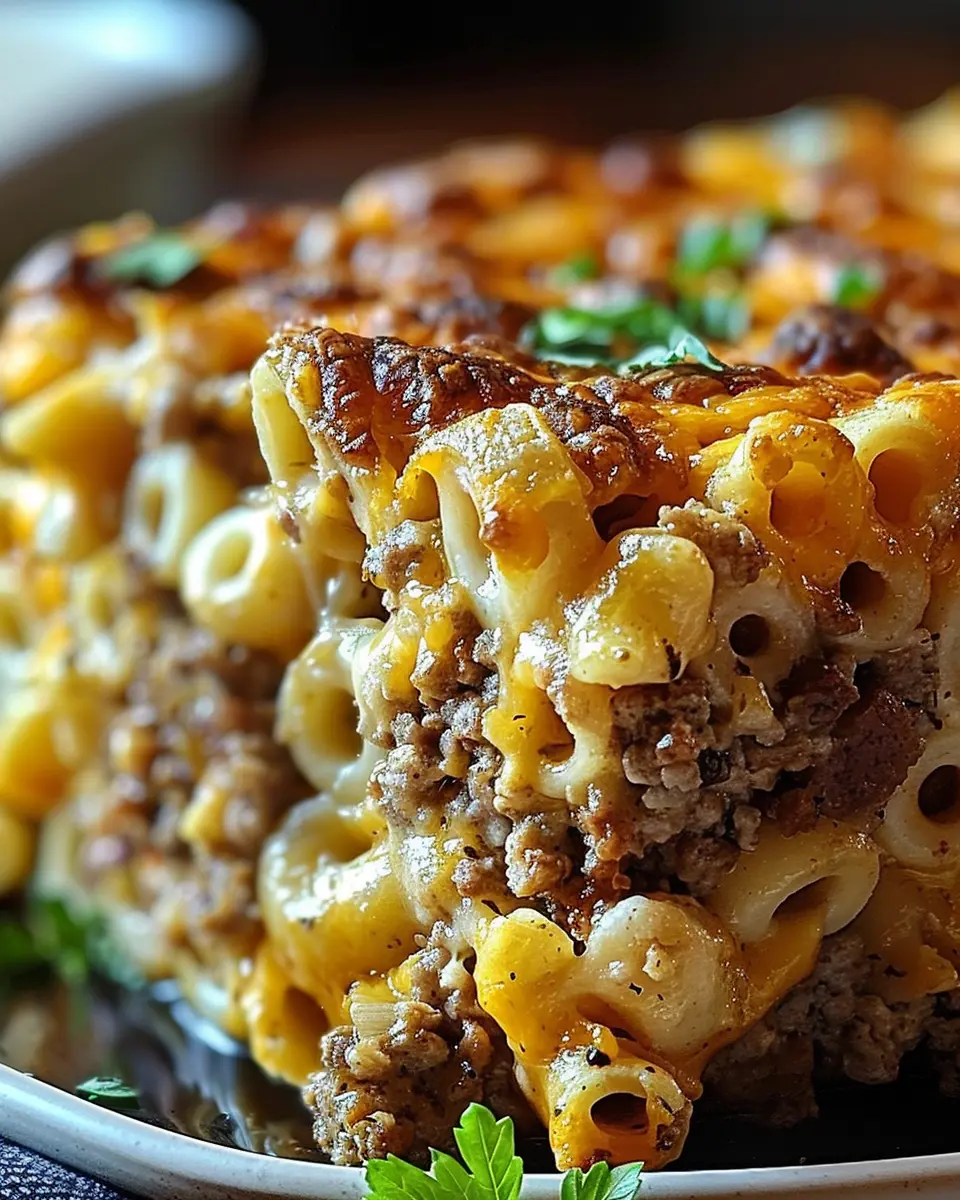 Mac and Cheese Meatloaf Casserole with Turkey Bacon Bliss