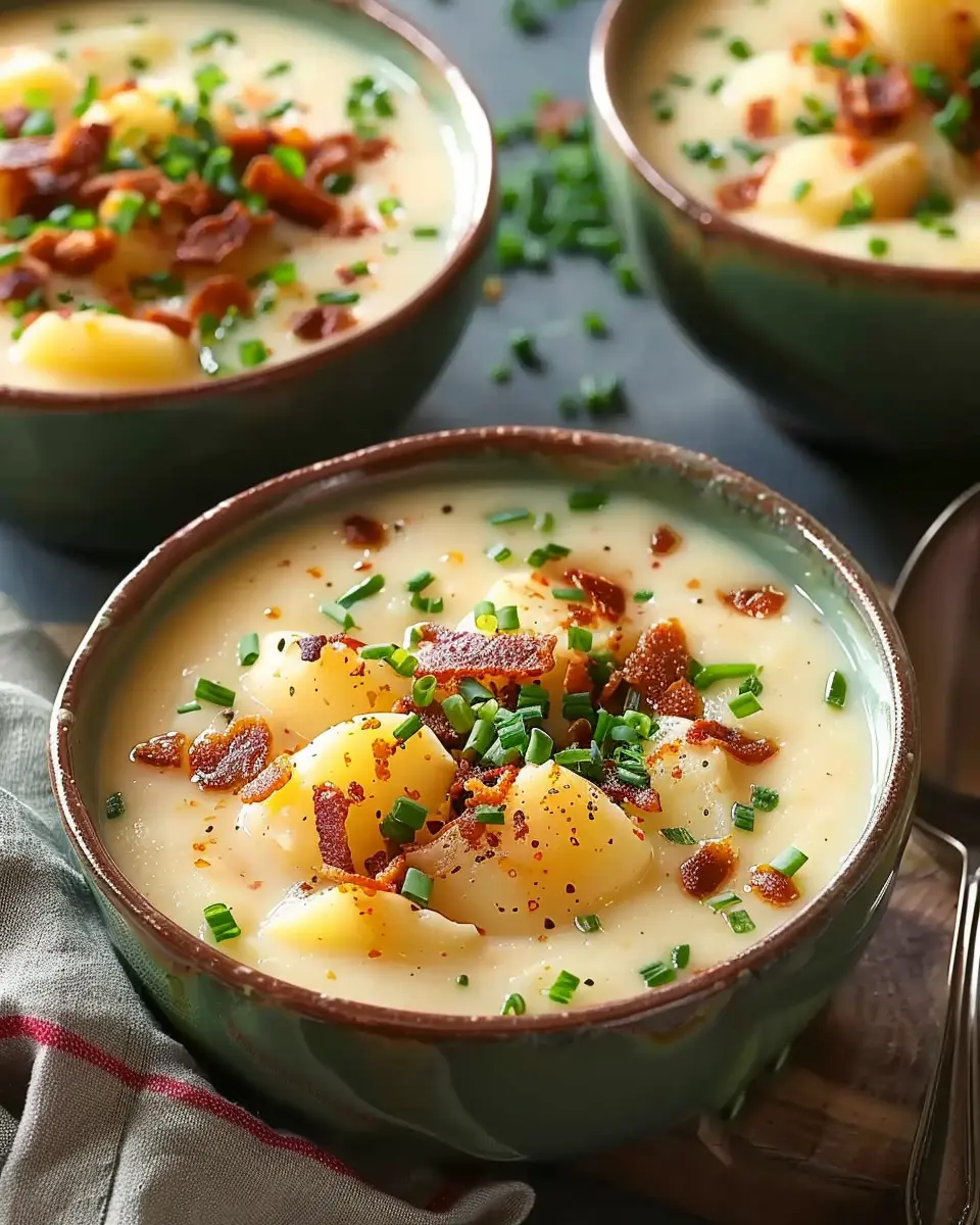 Easy Kid Friendly Potato Soup with Turkey Bacon and Chicken Ham