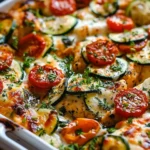 Mediterranean Chicken Zucchini Bake