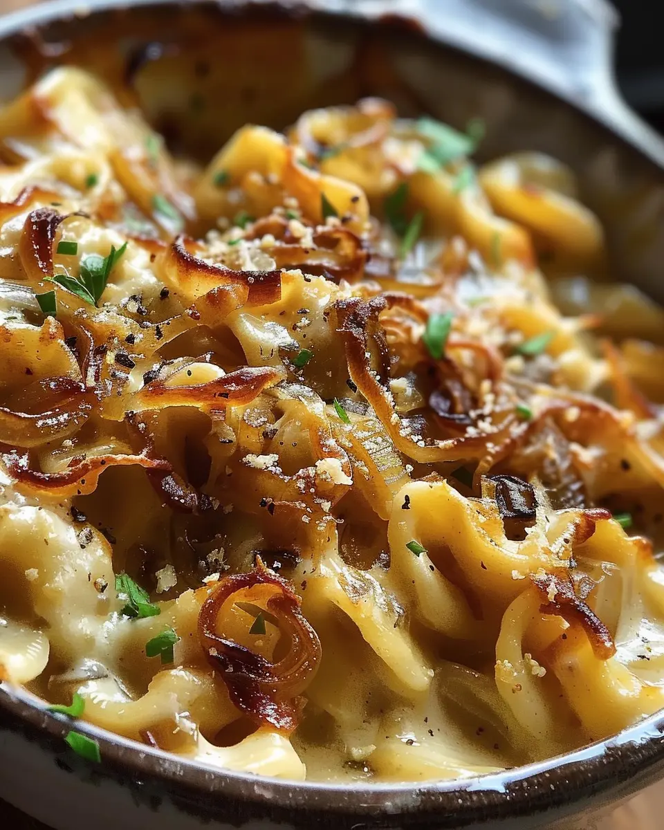 Easy French Onion Pasta: A Flavorful Twist with Turkey Bacon