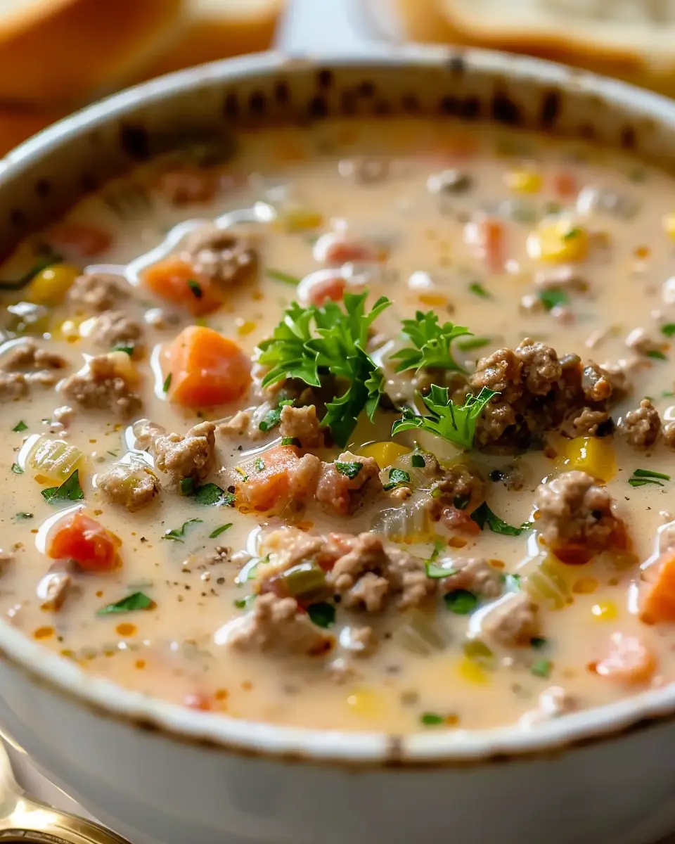 Creamy Cowboy Soup Recipe with Turkey Bacon and Chicken Ham Delight