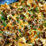 Cajun Cream Cheese Alfredo Bowties with Spiced Ground Beef