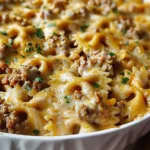 Cajun Cream Cheese Alfredo Bowties with Spiced Ground Beef