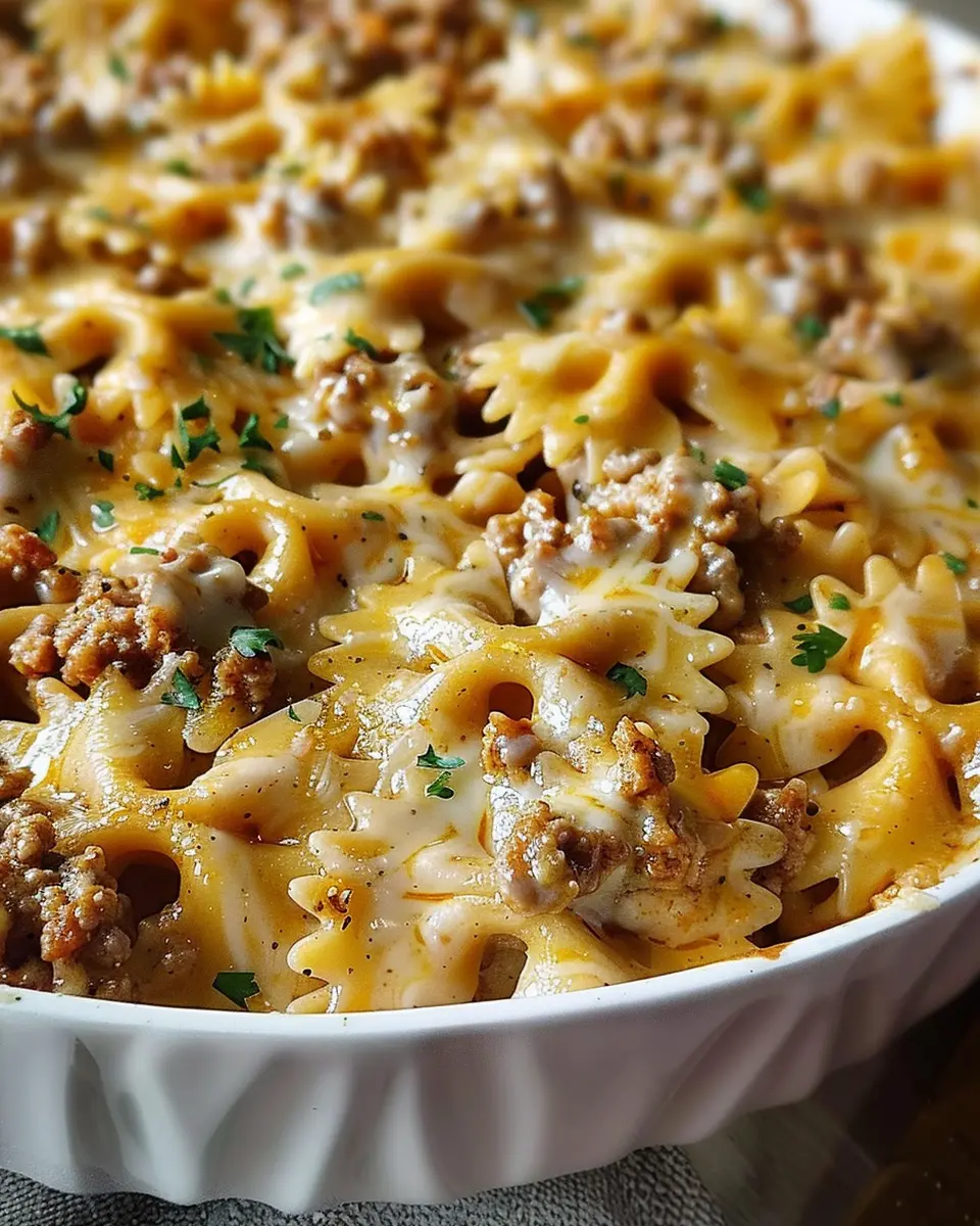 Cajun Cream Cheese Alfredo Bowties: Indulgent Spiced Beef Delight