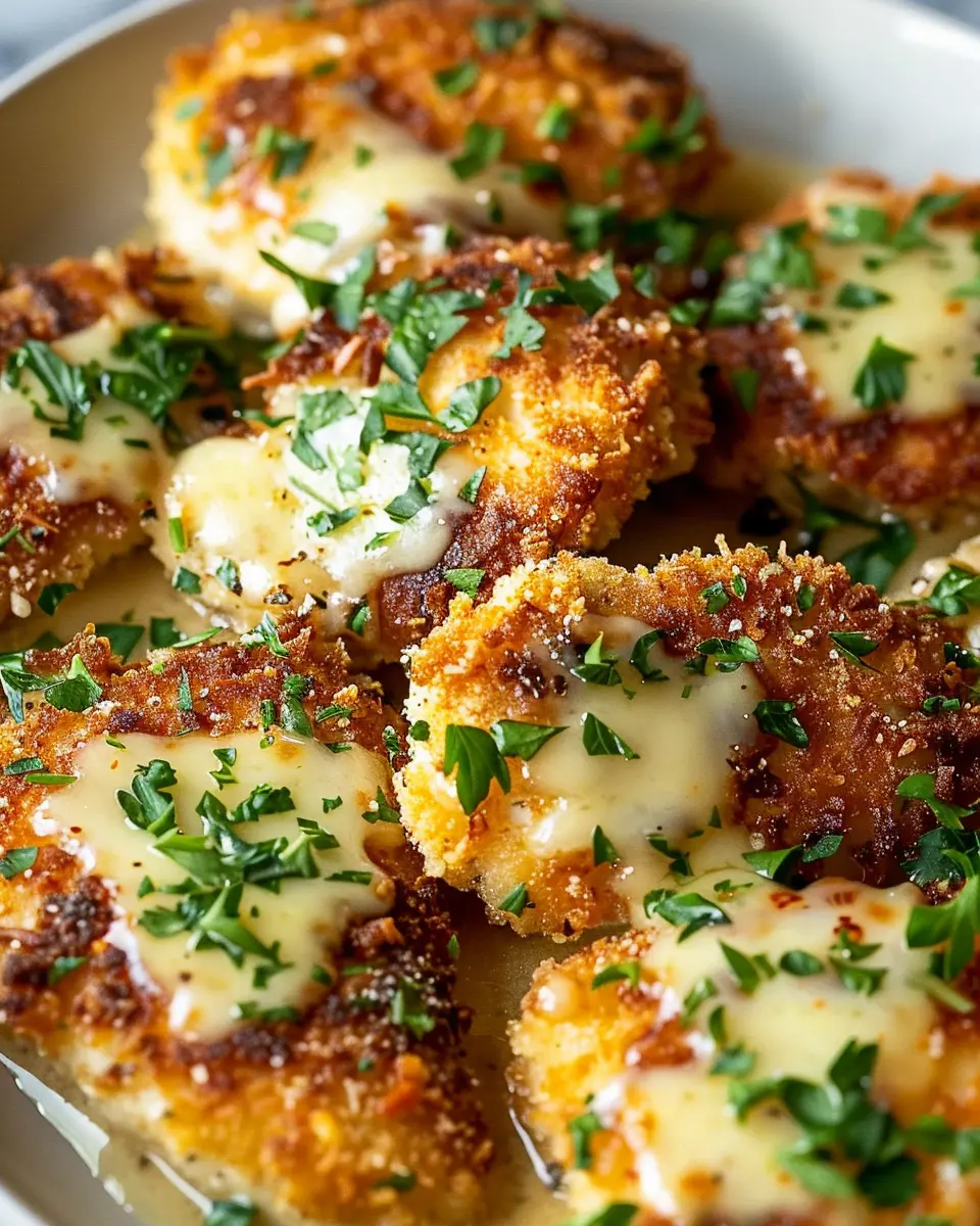 Crispy Parmesan Chicken with Rich Garlic Sauce for a Cozy Dinner