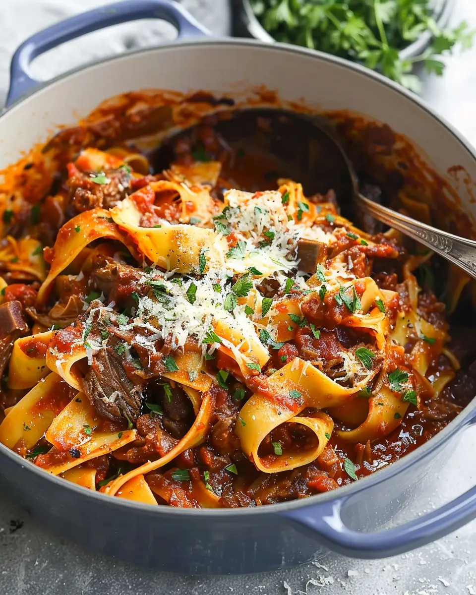 Dutch Oven Short Rib Ragu: Indulgent Comfort with Pappardelle