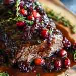 Slow-Braised Beef Roast with Cranberry Balsamic Glaze