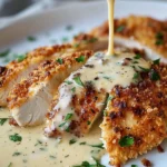 Creamy Parmesan Crusted Chicken with Garlic Sauce