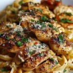Cajun Chicken and Garlic Parmesan Linguine