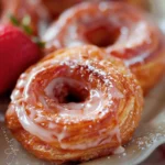 Strawberry Glazed French Crullers
