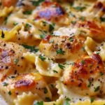 Mozzarella Garlic Butter Chicken Bowties in Cheesy Cream Bliss