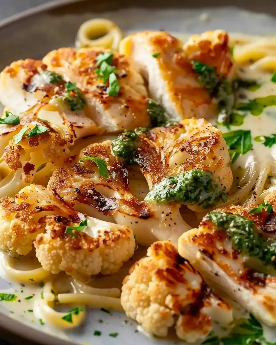 Creamy Chicken Pasta with Cauliflower Steak: A Cozy Family Favorite