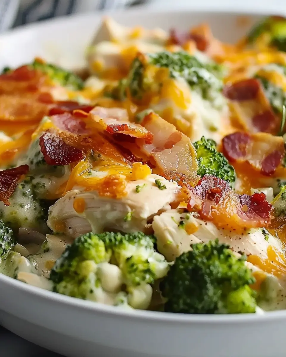 Creamy Low Carb Chicken Casserole: Delightful with Broccoli and Turkey Bacon