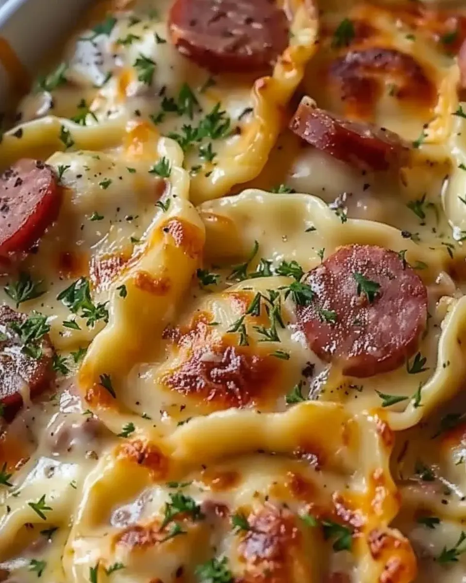 Classic Crockpot Pierogi Casserole with Kielbasa for Busy Nights