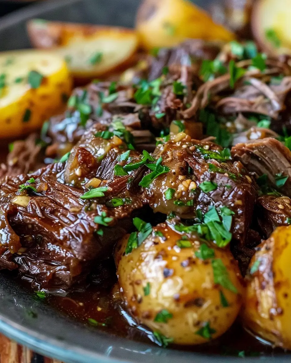 Slow Cooker Garlic Butter Beef: Easy Tender Recipe with Potatoes