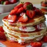 Strawberry Cheesecake Pancakes That Taste Like Dessert for Breakfast