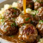Easy Ground Beef Meatballs and Gravy