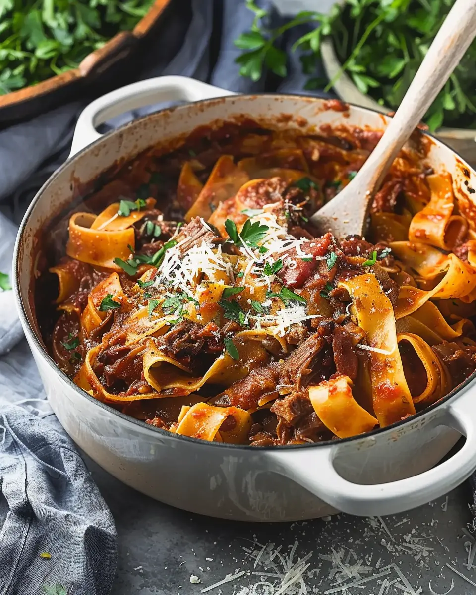 Dutch Oven Short Rib Ragu: Indulgent Pappardelle Delight