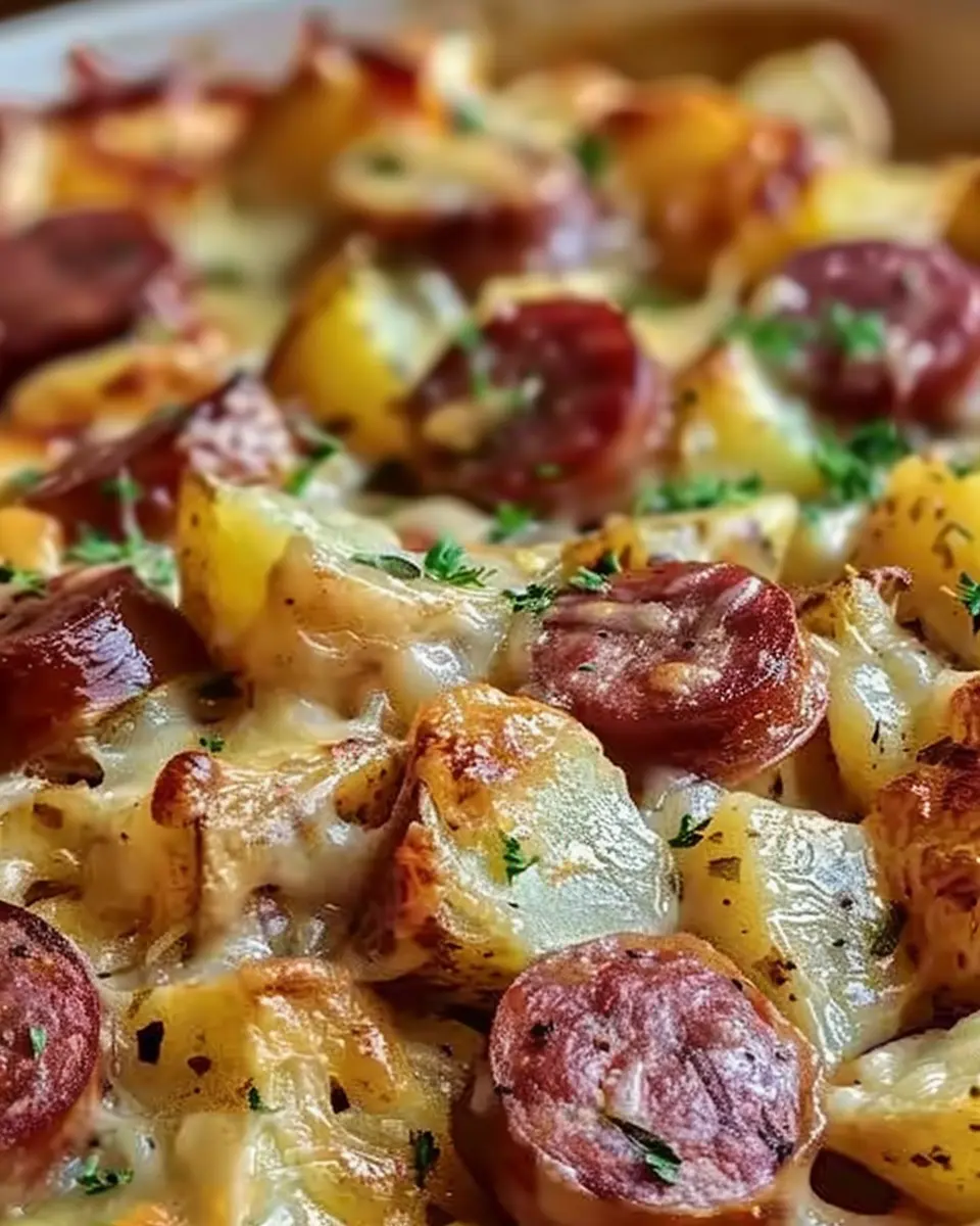 Cheesy Ranch Potatoes and Smoked Sausage for Cozy Comfort Meals