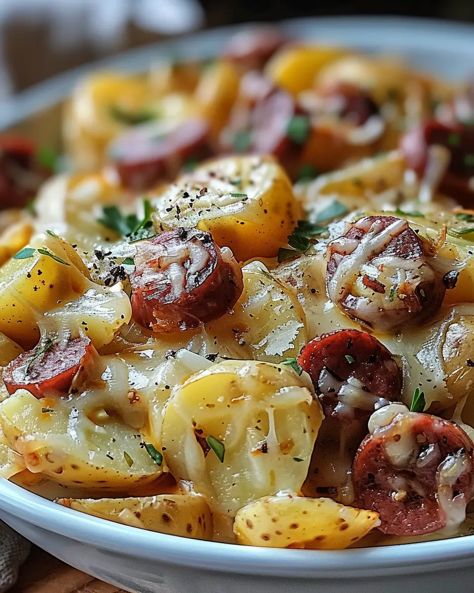 Cheesy Ranch Potatoes and Smoked Sausage for a Cozy Dinner Delight