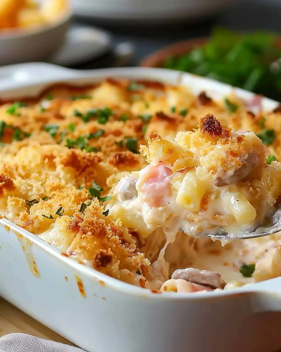 Delicious Chicken Cordon Bleu Casserole with Turkey Bacon Twist