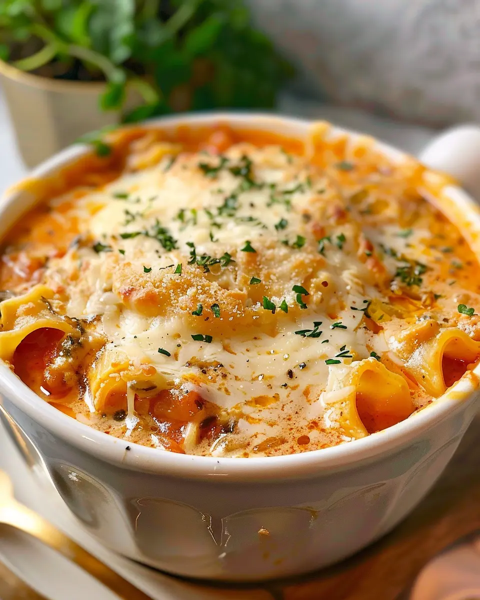 Creamy Lasagna Soup: A Cozy Indulgence with Turkey Bacon and Chicken Ham