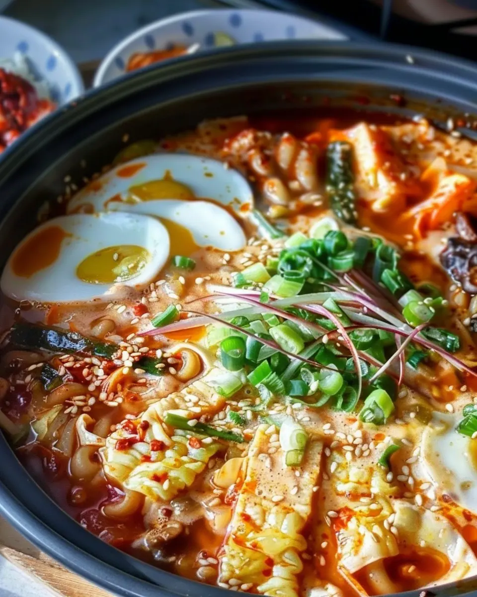 Budae Jjigae: Indulgent Korean Army Stew with Turkey Bacon and Beef
